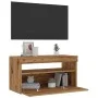 Muebles TV con luces LED 2 uds madera ingeniería roble artisan by , TV Furniture - Ref: Foro24-856318, Price: 84,64 €, Discou...