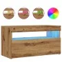 Muebles TV con luces LED 2 uds madera ingeniería roble artisan by , TV Furniture - Ref: Foro24-856318, Price: 84,64 €, Discou...