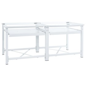 Soporte pedestal doble lavadora con estantes extraíbles blanco von , Zubehör für Waschmaschinen und Trockner - Ref: Foro24-40...