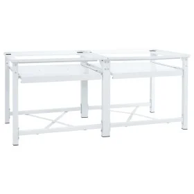 Soporte pedestal doble lavadora con estantes extraíbles blanco by , Accessories for washing machines and dryers - Ref: Foro24...