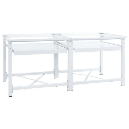 Soporte pedestal doble lavadora con estantes extraíbles blanco von , Zubehör für Waschmaschinen und Trockner - Ref: Foro24-40...