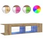 Mueble de TV luces LED madera roble artisan 135x39x30 cm von , TV-Möbel - Ref: Foro24-856324, Preis: 77,65 €, Rabatt: %