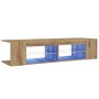 Mueble de TV luces LED madera roble artisan 135x39x30 cm von , TV-Möbel - Ref: Foro24-856324, Preis: 78,92 €, Rabatt: %