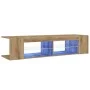Mueble de TV luces LED madera roble artisan 135x39x30 cm von , TV-Möbel - Ref: Foro24-856324, Preis: 77,65 €, Rabatt: %