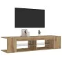 Mueble de TV luces LED madera roble artisan 135x39x30 cm von , TV-Möbel - Ref: Foro24-856324, Preis: 77,65 €, Rabatt: %