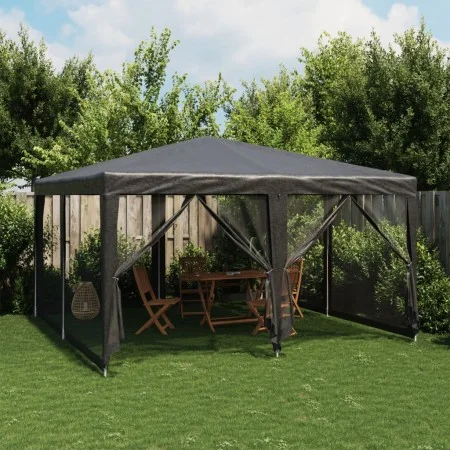 Carpa para fiestas 8 paredes de malla HDPE gris antracita 4x4 m by , Tents and gazebos - Ref: Foro24-4010064, Price: 129,92 €...
