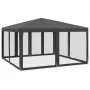 Carpa para fiestas 8 paredes de malla HDPE gris antracita 4x4 m by , Tents and gazebos - Ref: Foro24-4010064, Price: 129,92 €...