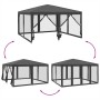 Carpa para fiestas 8 paredes de malla HDPE gris antracita 4x4 m de , Carpas y cenadores - Ref: Foro24-4010064, Precio: 137,71...