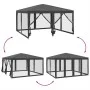 Carpa para fiestas 8 paredes de malla HDPE gris antracita 4x4 m by , Tents and gazebos - Ref: Foro24-4010064, Price: 129,92 €...