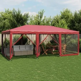 Carpa para fiestas con 10 paredes de malla HDPE rojo 6x4 m by , Tents and gazebos - Ref: Foro24-4010070, Price: 162,33 €, Dis...