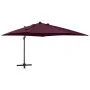 Cantilever parasol with pole and burgundy red LED lights 300 cm by vidaXL, Umbrellas - Ref: Foro24-312350, Price: 172,29 €, D...