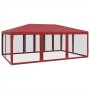 Carpa para fiestas con 10 paredes de malla HDPE rojo 6x4 m de , Carpas y cenadores - Ref: Foro24-4010070, Precio: 164,63 €, D...