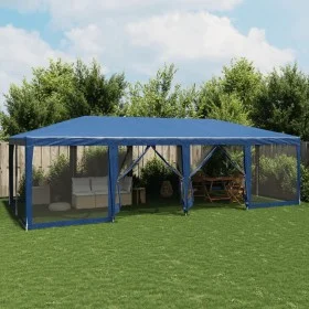 Carpa para fiestas con 12 paredes de malla HDPE azul 8x4 m by , Tents and gazebos - Ref: Foro24-4010072, Price: 207,60 €, Dis...