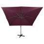 Cantilever parasol with pole and burgundy red LED lights 300 cm by vidaXL, Umbrellas - Ref: Foro24-312350, Price: 174,09 €, D...