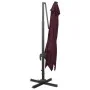 Cantilever parasol with pole and burgundy red LED lights 300 cm by vidaXL, Umbrellas - Ref: Foro24-312350, Price: 172,29 €, D...