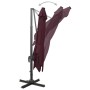 Sombrilla voladiza con poste y luces LED rojo burdeos 300 cm de vidaXL, Sombrillas - Ref: Foro24-312350, Precio: 174,30 €, De...