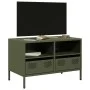 Mueble para TV acero laminado en frío verde oliva 68x39x43,5 cm by , TV Furniture - Ref: Foro24-851320, Price: 69,20 €, Disco...