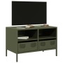 Mueble para TV acero laminado en frío verde oliva 68x39x43,5 cm de , Muebles TV - Ref: Foro24-851320, Precio: 69,85 €, Descue...