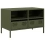 Mueble para TV acero laminado en frío verde oliva 68x39x43,5 cm by , TV Furniture - Ref: Foro24-851320, Price: 69,20 €, Disco...
