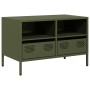 Mueble para TV acero laminado en frío verde oliva 68x39x43,5 cm de , Muebles TV - Ref: Foro24-851320, Precio: 69,85 €, Descue...