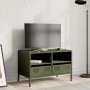 Mueble para TV acero laminado en frío verde oliva 68x39x43,5 cm by , TV Furniture - Ref: Foro24-851320, Price: 69,20 €, Disco...