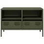 Mueble para TV acero laminado en frío verde oliva 68x39x43,5 cm by , TV Furniture - Ref: Foro24-851320, Price: 69,20 €, Disco...