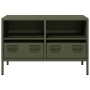 Mueble para TV acero laminado en frío verde oliva 68x39x43,5 cm de , Muebles TV - Ref: Foro24-851320, Precio: 69,85 €, Descue...