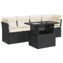 Set de muebles de jardín 5 pzas y cojines ratán sintético negro by , Garden sets - Ref: Foro24-3326087, Price: 345,94 €, Disc...