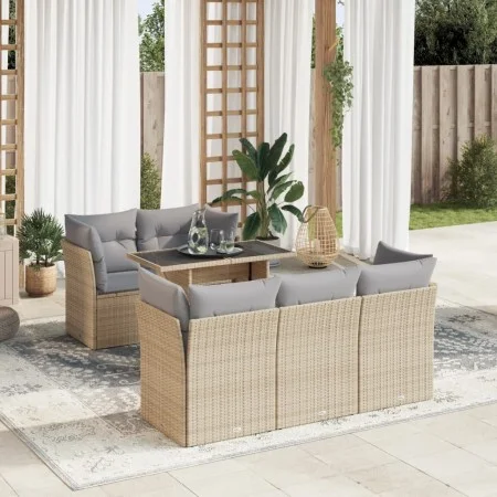 Juego de sofás jardín con cojines 6 pzas ratán sintético beige von , Gartensets - Ref: Foro24-3326100, Preis: 453,04 €, Rabat...