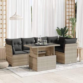 Set de sofás de jardín 6 pzas y cojines ratán sintético gris by , Garden sets - Ref: Foro24-3326163, Price: 454,45 €, Discoun...