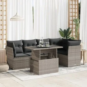 Set de muebles de jardín 6 pzas y cojines ratán sintético gris by , Garden sets - Ref: Foro24-3326161, Price: 410,23 €, Disco...