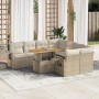Set de sofás de jardín con cojines 9 pzas ratán sintético beige by , Garden sets - Ref: Foro24-3327131, Price: 701,76 €, Disc...