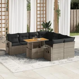 Set de sofás de jardín con cojines 9 pzas ratán sintético gris by , Garden sets - Ref: Foro24-3327133, Price: 603,16 €, Disco...