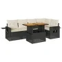 Set de sofás de jardín 6 piezas y cojines ratán sintético negro by , Garden sets - Ref: Foro24-3327150, Price: 419,16 €, Disc...
