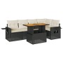 Set de sofás de jardín 6 piezas y cojines ratán sintético negro von , Gartensets - Ref: Foro24-3327150, Preis: 424,81 €, Raba...