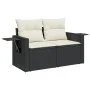 Set de sofás de jardín 6 piezas y cojines ratán sintético negro by , Garden sets - Ref: Foro24-3327150, Price: 419,16 €, Disc...