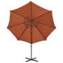 Cantilever parasol with pole and terracotta LED lights 300 cm by vidaXL, Umbrellas - Ref: Foro24-312335, Price: 184,71 €, Dis...