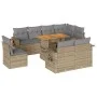 Set de sofás de jardín con cojines 9 pzas ratán sintético beige by , Garden sets - Ref: Foro24-3327167, Price: 695,11 €, Disc...