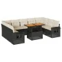 Set de sofás de jardín y cojines 10 pzas ratán sintético negro by , Garden sets - Ref: Foro24-3327192, Price: 633,89 €, Disco...