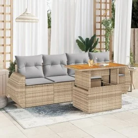 Juego de sofás jardín con cojines 5 pzas ratán sintético beige by , Garden sets - Ref: Foro24-3327209, Price: 380,99 €, Disco...
