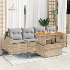 Juego de sofás jardín con cojines 5 pzas ratán sintético beige de , Conjuntos de jardín - Ref: Foro24-3327209, Precio: 377,34...