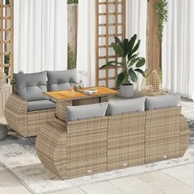 Juego de sofás jardín con cojines 6 pzas ratán sintético beige by , Garden sets - Ref: Foro24-3327216, Price: 505,71 €, Disco...