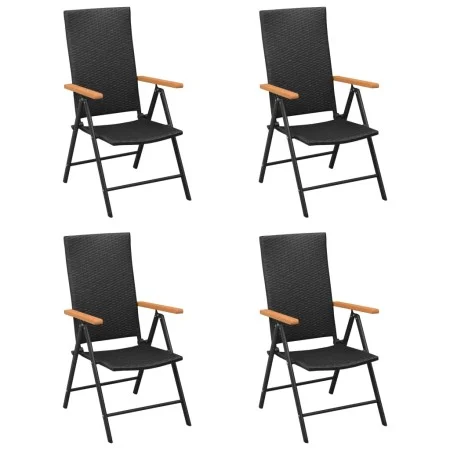 Gartenstühle 4 Einheiten aus schwarzem synthetischem Rattan von vidaXL, Gartenstühle - Ref: Foro24-313106, Preis: 266,64 €, R...
