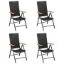 Gartenstühle 4 Einheiten aus schwarzem synthetischem Rattan von vidaXL, Gartenstühle - Ref: Foro24-313106, Preis: 266,64 €, R...