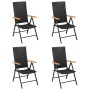 Gartenstühle 4 Einheiten aus schwarzem synthetischem Rattan von vidaXL, Gartenstühle - Ref: Foro24-313106, Preis: 266,64 €, R...