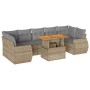 Set de sofás de jardín y cojines 8 piezas ratán sintético beige by , Garden sets - Ref: Foro24-3327237, Price: 575,15 €, Disc...