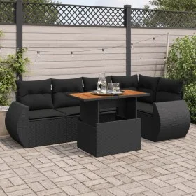 Set de sofás de jardín 6 piezas y cojines ratán sintético negro by , Garden sets - Ref: Foro24-3327261, Price: 440,02 €, Disc...