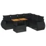 Set de sofás de jardín 7 pzas con cojines ratán sintético negro by , Garden sets - Ref: Foro24-3327268, Price: 497,31 €, Disc...