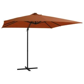 Cantilever umbrella with LED lights terracotta 250x250 cm by vidaXL, Umbrellas - Ref: Foro24-312311, Price: 87,73 €, Discount: %