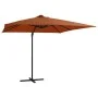 Cantilever umbrella with LED lights terracotta 250x250 cm by vidaXL, Umbrellas - Ref: Foro24-312311, Price: 87,73 €, Discount: %